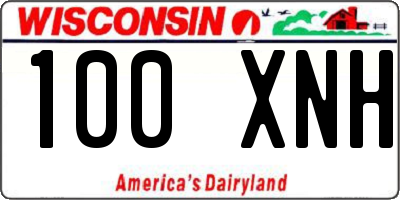 WI license plate 100XNH