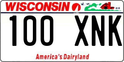 WI license plate 100XNK
