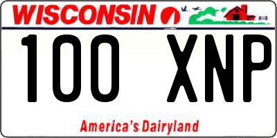 WI license plate 100XNP