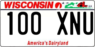 WI license plate 100XNU