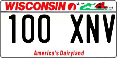 WI license plate 100XNV