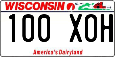 WI license plate 100XOH