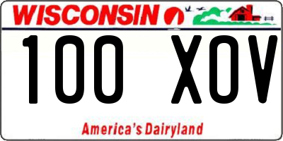 WI license plate 100XOV