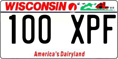 WI license plate 100XPF