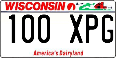 WI license plate 100XPG