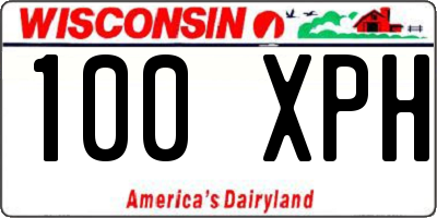 WI license plate 100XPH