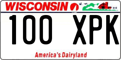 WI license plate 100XPK