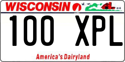 WI license plate 100XPL