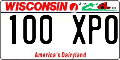 WI license plate 100XPO