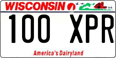 WI license plate 100XPR