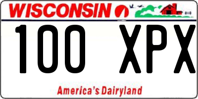 WI license plate 100XPX