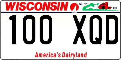 WI license plate 100XQD