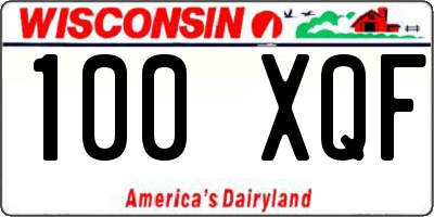 WI license plate 100XQF
