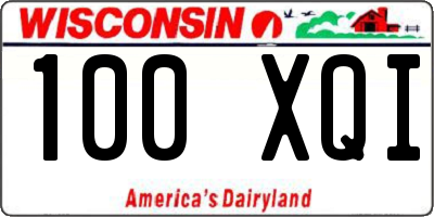 WI license plate 100XQI