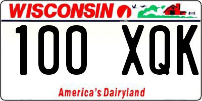 WI license plate 100XQK