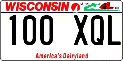 WI license plate 100XQL