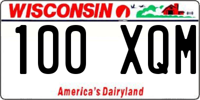 WI license plate 100XQM