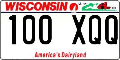 WI license plate 100XQQ