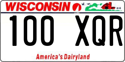 WI license plate 100XQR