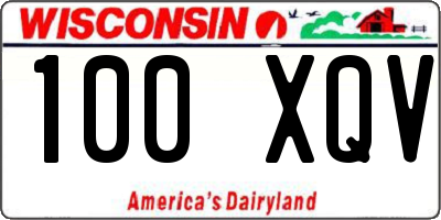 WI license plate 100XQV