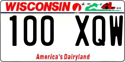 WI license plate 100XQW