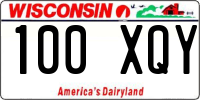 WI license plate 100XQY