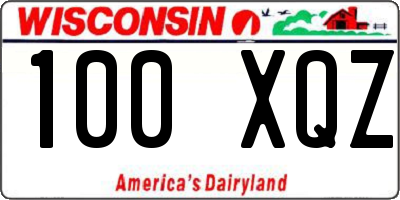 WI license plate 100XQZ
