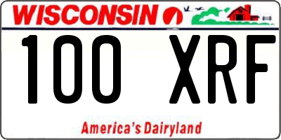 WI license plate 100XRF