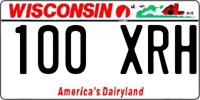 WI license plate 100XRH