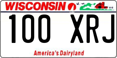 WI license plate 100XRJ