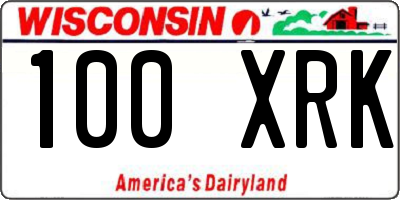 WI license plate 100XRK