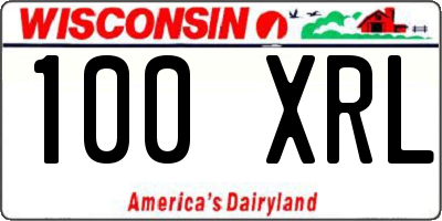 WI license plate 100XRL
