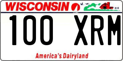 WI license plate 100XRM