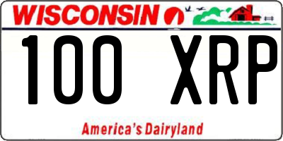 WI license plate 100XRP