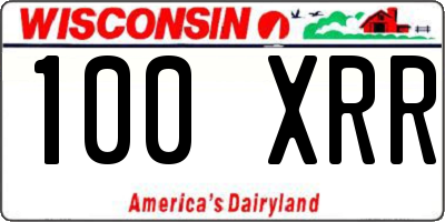WI license plate 100XRR