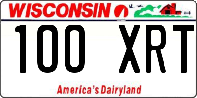 WI license plate 100XRT