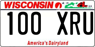WI license plate 100XRU
