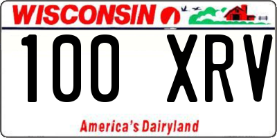 WI license plate 100XRV