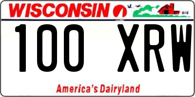 WI license plate 100XRW