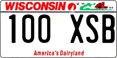 WI license plate 100XSB