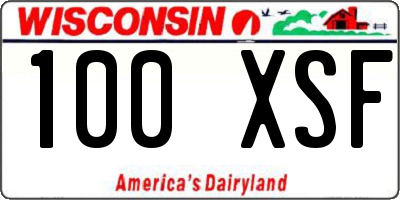 WI license plate 100XSF