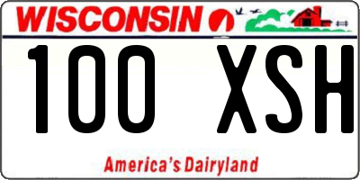 WI license plate 100XSH