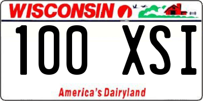 WI license plate 100XSI