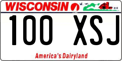 WI license plate 100XSJ