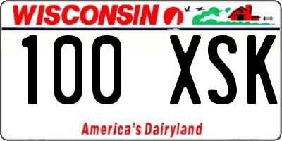 WI license plate 100XSK