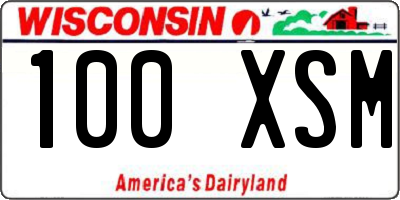 WI license plate 100XSM