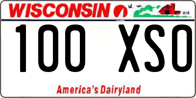 WI license plate 100XSO