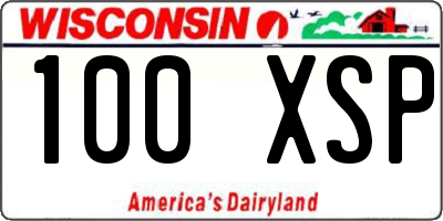 WI license plate 100XSP