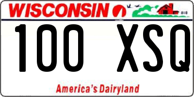 WI license plate 100XSQ