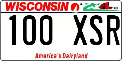 WI license plate 100XSR
